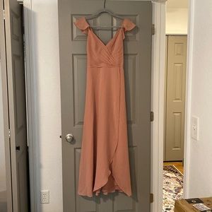 David’s Bridal Desert Coral Bridesmaid Dress